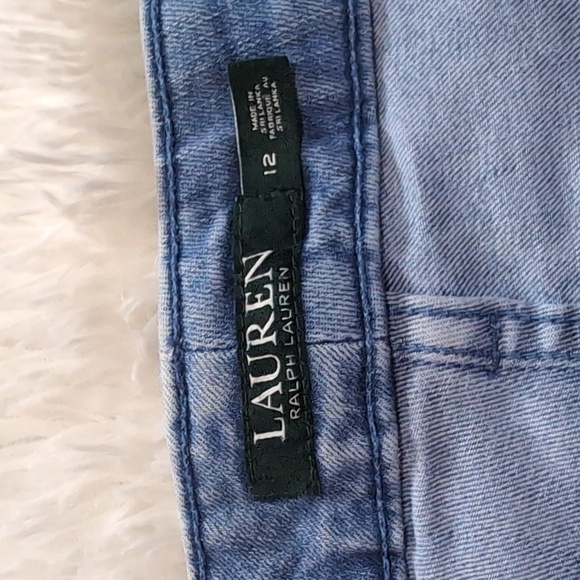 Lauren Ralph Lauren Blue Embroidered Straight Crop Jeans Size 12 - Picture 8 of 13